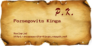 Pozsegovits Kinga névjegykártya